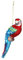 Inge-glas Glas 15cm Papagei mit Glitzer Highlights Weihnachtskugeln Tropen Vogel rot blau