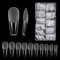 Faux Ongles, Carehabi 500pcs Acrylique Capsules Ongles Transparent Pose Americaine Ongle Avec Valise De Rangement Pour Les Studios De Manucure Et Diy Nail Art à La Maison 10 Tailles(Semi givré)