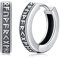 Eusense Ohrringe Herren, Wikinger Hoop Ohrring aus 925 Silber, Klassische Creolen Ohrstecker mit Runen, Schmuck für Männer und Frauen