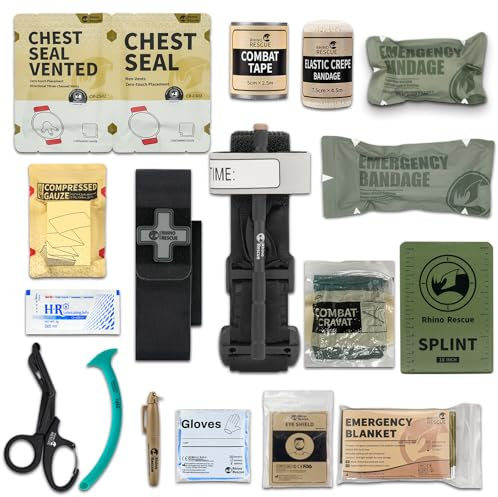 RHINO RESCUE Taktisches Traumapaket, Stop die Blutung, IFAK Nachfüllmittel mit Verbandsmaterial (17PC-B)