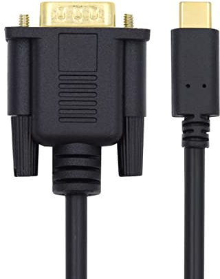 CY Câble vidéo de type C USB 3.1 USB-C vers VGA RVB Support 1080p 60 Hz Câble 1,8 m pour moniteur, ordinateur portable HDTV
