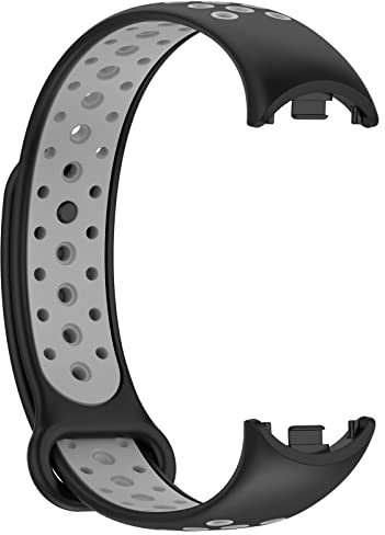 LOKEKE Compatible with Xiaomi Band 8 Replacement Band - Replacement Silicone Fitness Tracker Straps Wrist Watch Band Strap Compatible with Xiaomi Band 8(Silicone Pins, Black + Grey)