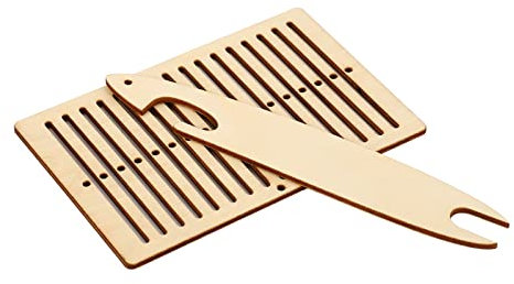 AYNEFY Kit de M¨¦tier ¨¤ Tisser de Ceinture 2 Pi¨¨ces, Outils de Navette de Tissage de Ceinture en Bois Bricolage Machine ¨¤ Tisser Tricot¨¦e ¨¤ la Main Petit M¨¦tier ¨¤ Tisser pour D¨¦butants