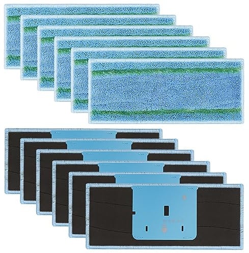Extolife 12 Pack M6 Mopping Wet Pads for iRobot Braava Jet m6 (6110) (6012) (6112) (6113) Ultimate Robot Mop, Washable and Reusable Microfiber Deep Clean Wet Pads