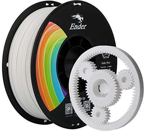 Creality Ender PLA+ Filament für 3D-Drucker, 1,75mm 3D Druck Filament, 1kg Spule, Maßgenauigkeit +/- 0,02mm, passend für die meisten FDM 3D Drucker, Weiß