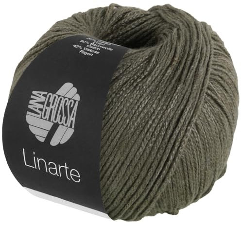 LANA GROSSA Linarte | Moderner Baumwoll/Leinen-Klassiker | Handstrickgarn aus 40% Microfaser (Viscose), 30% Baumwolle, 20% Leinen & 10% Polyamid | 50g Wolle zum Stricken & Häkeln | 125m Garn FB335