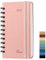 Taschenkalender 2025 Klein Spiral Hardcover, kalender 2025 A6 (16.5x10cm), Buchkalender 2025 (Jan.2025-Dez.2025), Wochenplaner mit PU-Leder, Terminplaner Planer 1 Woche 2 Seite (Rosa)