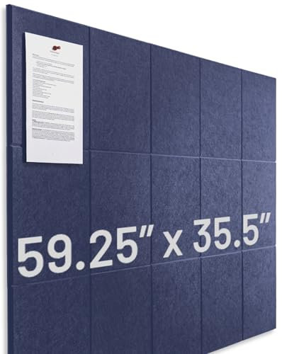 Lot de 15 grands carreaux muraux en feutre de 30 x 30 cm + adhésif amovible, tableau en liège, grand tableau d'affichage, panneaux muraux, tableau d'affichage personnalisable, tableau d'affichage