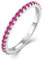 YL Stapelbare Ringe 925 Sterling Silber Rubin Geburtsstein Ring Eternity Ewigkeitring Schmuck Geschenke für Damen Mutter Freundin,Größe54