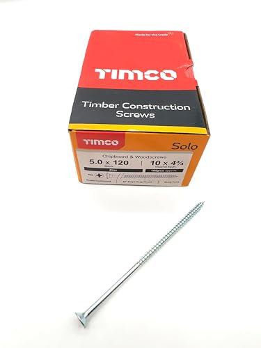 100 Pcs Silver Wood Screws Double Countersunk General Purpose Long Timber Screws (5mm x 120mm)