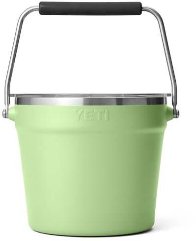 YETI Rambler 7.6L Beverage & Ice Bucket with Lid, Key Lime | Double-Wall Insulated Ice Bucket with Heavy-Duty Handle for Bottles, Cans & Outdoor Entertaining