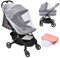 Vicloon 3pcs Moskitonetz Kinderwagen, Mückennetz für Kinderwagen & Buggy Reisebett, Baby Universal Insektenschutz Moskitonetz, Reißfest und Waschbar, Idealer Schutz vor Wespen & Stechmücken, Weiß