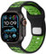 Amizee Sport Kompatibel mit Apple Watch Armband 49mm 46mm 45mm 44mm 42mm Damen Herren, Atmungsaktives Silikon Ersatz Armband für iWatch Ultra 2 Serie 10 9 8 7 SE 6 5 4, Schwarz/Grün