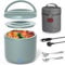 Vabaso 100W Elektrische Lunchbox Erwachsene, 1,2 L Tragbare Beheizte Lunchbox mit Besteck und Isolierter Lunchbeutel, 12 24 230V 3-in-1, Lebensmittelheizung, Thermo Brotdose für Auto,LKW,Zuhause
