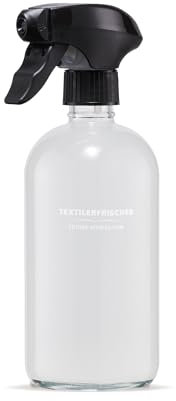 Future Stories Botella pulverizadora de cristal, 500 ml, para refrescantes textiles, ropa, muebles, estampado y antigoteo