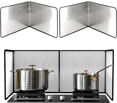 AKOLAFE 2 Stück Spritzschutz Küchenwand 40x30x30cm Spritzschutz Faltbar Spritzschutz Küchenrückwand Spritzschutz Herd Küche mit Antihaftbeschichtung Klappbarer Pfannenspritzschutz für Kochen, Braten