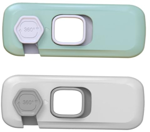 IWOWHERO Cerradura De Seguridad Adhesiva Para Refrigerador y Bebé 2pcs Protección Anti-accidente