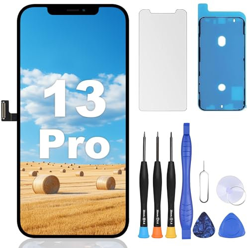 ZOETEC Screen Replacement For iPhone 13 Pro 6.1 LCD Full HD Retina Display COF Touch Screen Digitizer Frame Assembly with Repair Tool Kits, Waterproof Adhesive, Tempered Glass