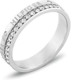 Tommy Hilfiger Jewelry Ring für Damen in Edelstahl verziert mit Kristallen - Erhältlich aus Gold oder Silber