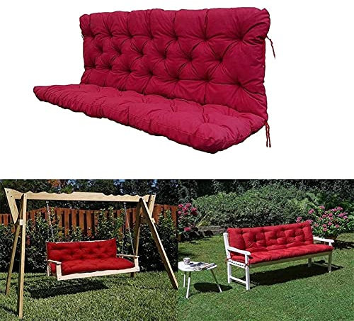 Wasserdichtes Outdoor Bankkissen mit Rückenlehne Polster für Gartenschaukel 2 3 Sitzer Sitz- & Rückenkissen Set Hängematte Kissen Bezug für Holzstuhl Paletten Wetterbeständig und Bequem