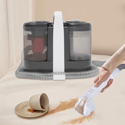 Nasssauger, 600W Teppichreinigungsmaschine mit 2 Bürsten, Teppichreiniger Leistungsstarke Flecken-Saugmaschine Polsterreiniger Gerät Waschsauger Fleckenreiniger