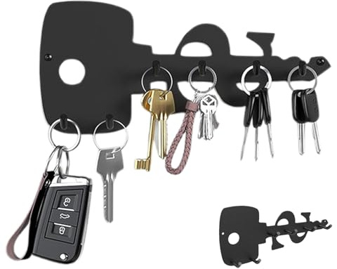 Support décoratif pour clés murales - Support décoratif pour porte-clés - Support avec 6 crochets pour ceintures et lunettes, décoration fonctionnelle pour entrée de cuisine pour la maison et clés dec