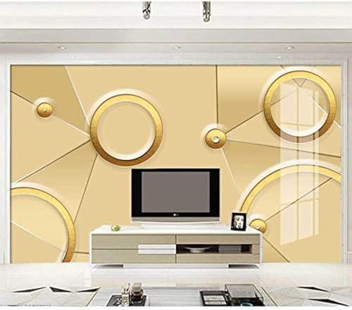 XLMING Geometric Gold High End Papier Peint 3D Intissé Salon Canapé Chambre À Coucher Salle Manger Intérieure Murale-300cm×210cm