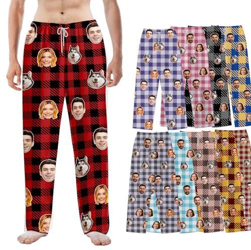 Dr Custom Pantaloni Pigiama Personalizzati con Foto - Pigiama Divertente per Uomo e Donna - Idea Regalo Originale per Compleanno, Anniversario, Natale