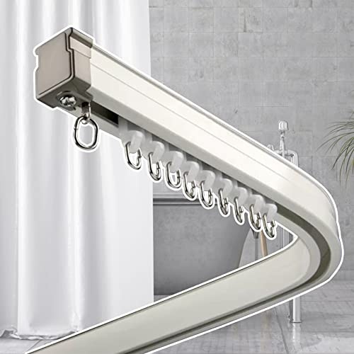 Bendable Curtain Rail for Bay Window Flexible Curved Ceiling Curtain Track Wall Mount Heavy Duty Single Pole Rail l Straight/curved Room Divider