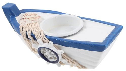 GALPADA Mediterraner Stil Schiff Kerzenhalter Nautischer Tischdeko Teelichthalter Leichtes Tragbares Wohnaccessoire für Partys und Feierlichkeiten