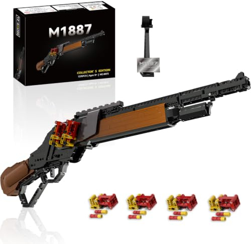 Sosuy M1887 Baustein Gewehr Set, 1:1 Waffenmodell Spielzeug für Kinder Männ
