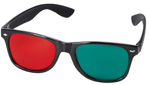 3D Glasses, Black Frame Red Green 3D Viewing Glasses for Dimensional Anaglyph TV Movie DVD Game and Amblyopia Training Eyeglasses Anaglyph