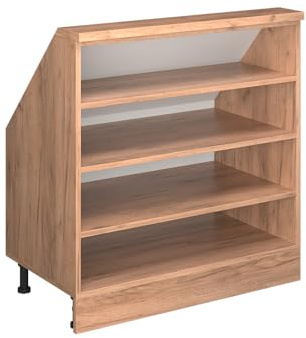 Vicco Dachschrägenschrank Rion, Goldkraft Eiche/Goldkraft Eiche | B80 x T46 cm, mit 4 Fächern, platzsparend für Dachschrägen