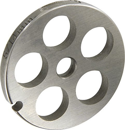 REBER PIASTRA TRAFILA PIASTRA TC. 5 D. 14 INOX ACCIAIO INOX 18/14 per tritacarne elettrico n.5 diametro fori:14 millimetri