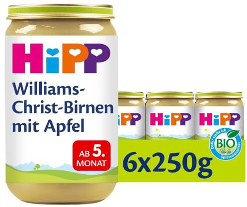 HiPP Früchte Williams-Christ-Birnen mit Apfel, 6er Pack (6 x 250 g)