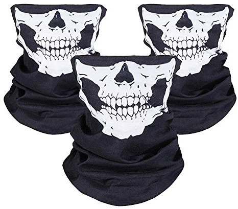 JTDEAL 3 PCS Skull Mask Breathable Skull Face Masks Black Seamless Skull Balaclava Mask for Motorcycle Bike Hiking Ski Halloween,24*48cm