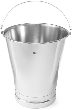 HENDI Eimer, mit verstärktem Boden, 15L, ø305x(H)330mm, Edelstahl