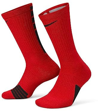 Nike Unisex-Adult Elite Crew Socks, University red/Black/Black, 2XL