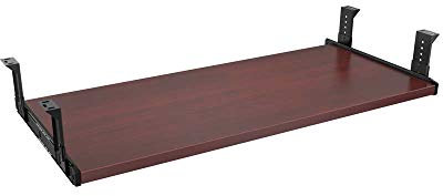 FRMSAET Accessori per mobili Accessori per Ufficio 53 cm/ 60 cm/ 76 cm Cassetto per Tastiera Vassoio Supporto in Legno sotto la scrivania Piattaforma Regolabile in Altezza. (76 cm, Mogano)