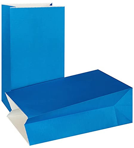 KIYOOMY Papiertüten für Hochzeit, Babyparty, Kindergeburtstag, 50 Stück, Königsblau, 7,9 x 13,9 x 23,9 cm