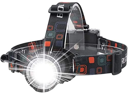BORUIT 1000 Lumens LED Head Torch with White Light, 3 Modes 1000 Lumens Adjustable Headlamp, IPX4 Waterproof LED Headlight for Running, Camping, Hiking and More