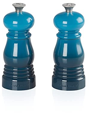 Le Creuset Classic Salt and Pepper Mill Set, Personal Use, Chip-resistant ABS Plastic, Anti-Corrosion, 11 cm, Deep Teal, 96002500642000