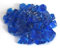 Hochglänzender, reflektierender Feuerglas-Kies, Feuersteine, Feuersteine, Perlen, Chips für Feuerstelle, Aquarium, Garten, 1–2 cm, 540 g (Aquamarin)