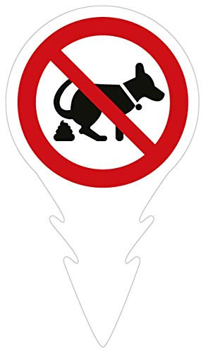 Kein Hundeklo Schild Verbot mit Widerhaken | Steckschild 18 x 31,8 cm | 3mm Alu-Dibond-Platte