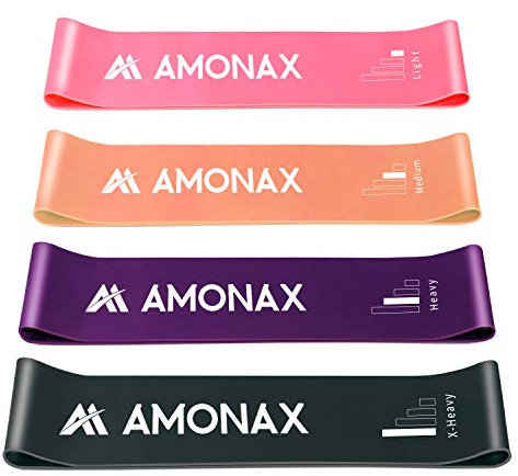 Amonax Fitnessbänder Resistance Bands Set, Theraband, Widerstandsbänder, Gymnastikband, Trainingsbänder Terra Band Wiederstandsband für Sport Fitness Geräte, Calisthenics, Kraftraining, Home Gym