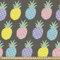 ABAKUHAUS skandinavisch Gewebe als Meterware, Bunte Ananas, Schön Gewebten Stoff für Polster und Wohnaccessoires, 1M (148x100cm), Grau Rosa