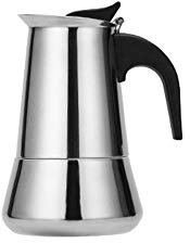 Stovetop Caffettiera Moka Pot 100ml 2 tazze in acciaio inox Classic Cafe Maker con manico in plastica, adatto per la parte superiore dell'induzione