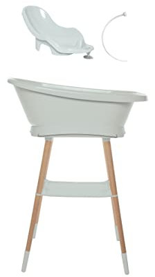 Bebe-jou Set Sense Bañera Led + Soporte Sense + Hamaca de Baño Sky Green + Tubo Desagüe