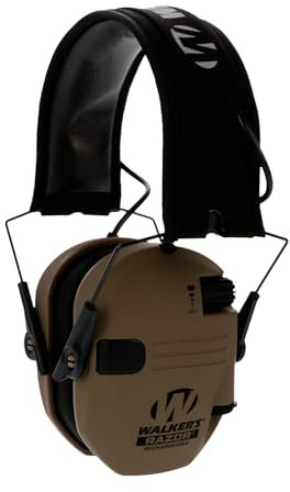 Walkers Razor Rechargeable Muff - FDE Full dynamic range HD Speakers for clear and balanced sound, Sound activated compression
