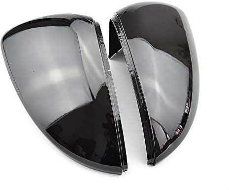MKptopia 2pc Chrom Matt Seitenspiegelabdeckung Tür Rückspiegel Abdeckung Shell Cover kompatibel mit VW Golf 7 (Schwarz)